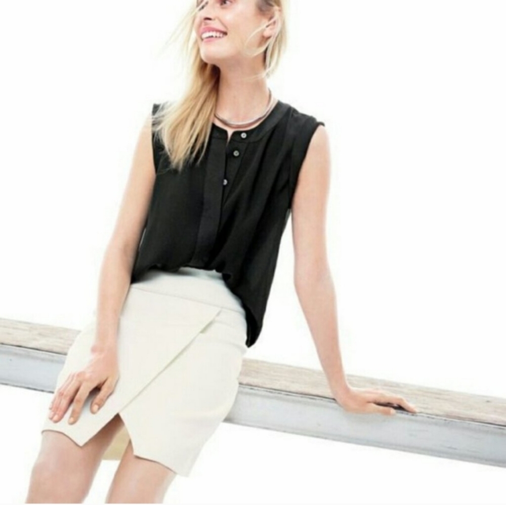 J. Crew Women's Crossover Wrap Mini Ivory White Skirt